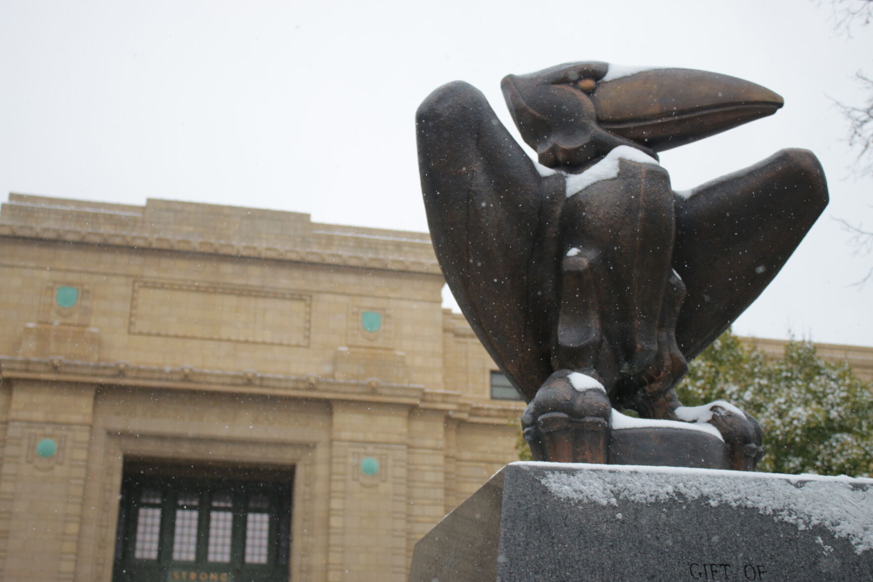 jayhawk statue strong hall